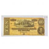 1864 LG $10 Confederate Note