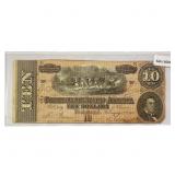 1864 LG $10 Confederate Note