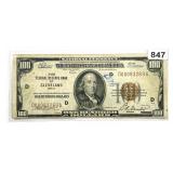 1929 $100 Cleveland, OH National Bank Note