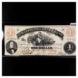 1862 $1 Dollar Treasury Note Commonwealth