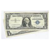 (2) 1957 $1 Silver Certificates
