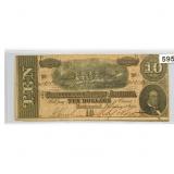 1864 LG $10 Confederate Note