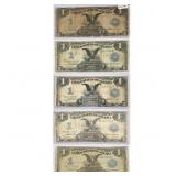 (5) 1899 LG $1 Silver Cert.'s