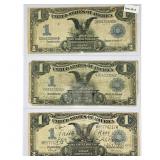 (3) 1899 LG $1 Silver Cert.'s