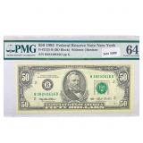1993 $50 fed Reserve Note PMG Ch UNC 64