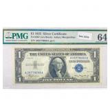 1935 $1 Silver Cert PMG Ch UNC 64