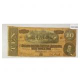 1864 LG $10 Confederate Note