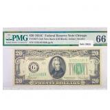 1934 C $20 Fed Reserve Note PMG GEM UNC 66