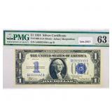 1934 $1 Silver Cert. PMG Ch UNC 63