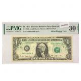 1977 Offset PR Error $1 Fed Reserve Note PMG VF30