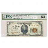 1929 Kansas City Bank, MI $20 Fed Reserve Note