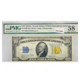 1934 A N. Africa WW2 $10 Silver Cert. PMG Ch AU