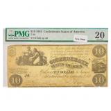 1861 Confederate States $10 Legal Note PMG VF 20