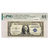1935 A $1 Silver Cert. PMG Ch UNC 64