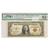 1935 A Hawaii WW2 $1 Legal Tender Note PMG Ch UNC