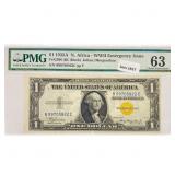 1935 A N. Africa WW2 $1 Silver Cert. PMG Ch UNC