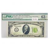 1934 $10 Fed Reserve Note PMG Ch UNC 63