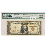 1935 A Hawaii WW2 $1 Legal Tender Note PMG AU 55
