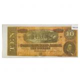 1864 LG $10 Confederate Note