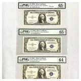 (3) 1935 $1 Silver Cert.'s PMG
