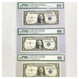 (3) 1935-1957 $1 Silver Cert.'s PMG