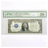 1928 C $1 Silver Cert. PMG Ch AU 58