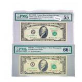 (2) 1950 & 1981 $10 Fed Reserve Notes PMG