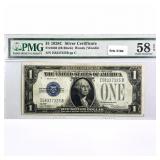 1928 C $1 Silver Cert. PMG Ch AU 58