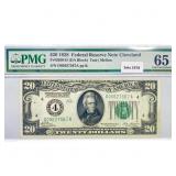 1928 $20 Fed Reserve Note PMG GEM UNC 65