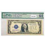 1928 $1 Silver Cert. PMG Ch UNC 64
