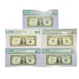 (5) 1957-1963 $1 Silver Cert. & Fed Reserve Notes