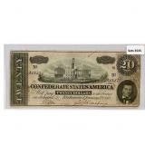 1864 LG $20 Confederate Note