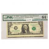 1988 A Cutting Error $1 Fed Reserve Note PMG Ch