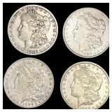 (4) 1886-O Morgan Silver Dollars NEARLY (4) 1886-O Morgan Silver Dollars NEARLY