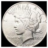1924-S Silver Peace Dollar CLOSELY UNCIRCULATED 1924-S Silver Peace Dollar CLOSELY UNCIRCULATED
