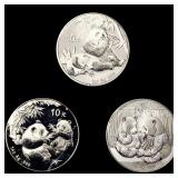 (3) China 1oz Silver 10 Yuan (2006, 2007, 2009) G (3) China 1oz Silver 10 Yuan (2006, 2007, 2009) G