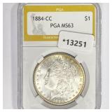 1884-CC Morgan Silver Dollar PGA MS63 1884-CC Morgan Silver Dollar PGA MS63