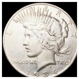 1934-S Silver Peace Dollar NEARLY UNCIRCULATED 1934-S Silver Peace Dollar NEARLY UNCIRCULATED