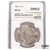 1881-O Morgan Silver Dollar NGC MS63 1881-O Morgan Silver Dollar NGC MS63
