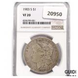 1903-S Morgan Silver Dollar NGC VF20 1903-S Morgan Silver Dollar NGC VF20