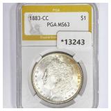 1883-CC Morgan Silver Dollar PGA MS63 1883-CC Morgan Silver Dollar PGA MS63