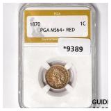 1870 Indian Head Cent PGA MS64+ RED 1870 Indian Head Cent PGA MS64+ RED