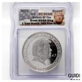 2024 1oz Silver MAGA King Trump ICG BU DCAM 2024 1oz Silver MAGA King Trump ICG BU DCAM