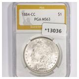 1884-CC Morgan Silver Dollar PGA MS63 1884-CC Morgan Silver Dollar PGA MS63