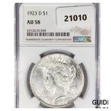 1923-D Silver Peace Dollar NGC AU58 1923-D Silver Peace Dollar NGC AU58