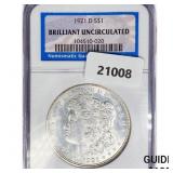 1921-D Morgan Silver Dollar NGC BU 1921-D Morgan Silver Dollar NGC BU