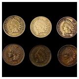 (6) Indian Head Cents ((3) 1862, 1863, 1864, 1865 (6) Indian Head Cents ((3) 1862, 1863, 1864, 1865