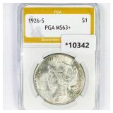 1926-S Silver Peace Dollar PGA MS63+ 1926-S Silver Peace Dollar PGA MS63+