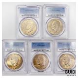 1974 Set (5) Eisenhower Silver Dollars PCGS MS65 1974 Set (5) Eisenhower Silver Dollars PCGS MS65
