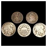 (5) Misc Coins (1832, 1849, 1875, (2) 1926-S) NIC (5) Misc Coins (1832, 1849, 1875, (2) 1926-S) NIC
